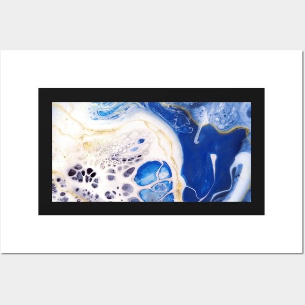 Marble Abstract Blue and White Art Wall Art by SharpWallArts